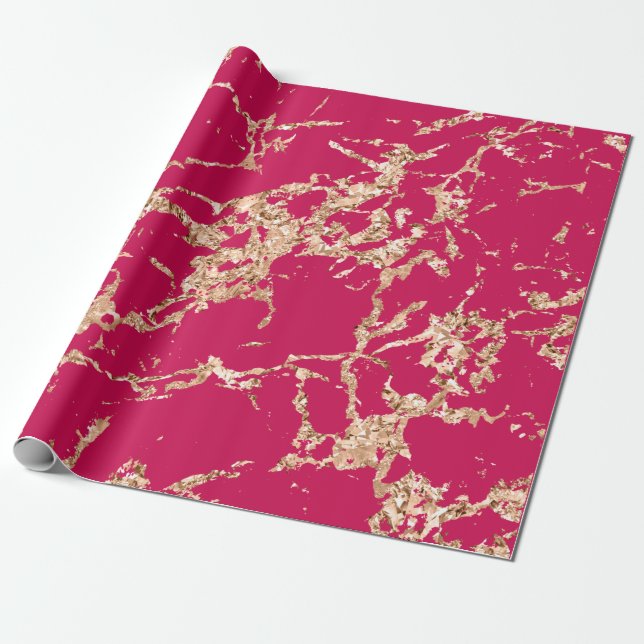 Rosa Gold Marmor Stone Geschenkpapier (Ungerollt)
