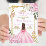 Rosa & Gold Mis Quince 15 Anos Butterfly Crown Einladung<br><div class="desc">Quinceañera Pink Butterfly Gold Crown Einladung Mis Quince 15 Anos,  16. Geburtstag, </div>