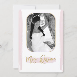 Rosa Gold Mis Quince Quinceañera Foto Bild Einladung