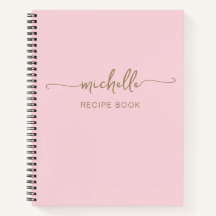 Rosa Gold Monogram Name Signature Cookbook Rezept