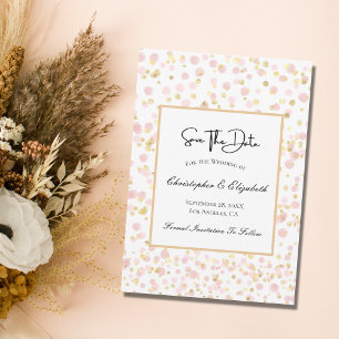 Rosa Gold Overlay QR Code Hochzeit Termin Karte