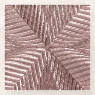 Rosa Gold Pink Art Deco Metallisch Elegantes Glas Glasuntersetzer