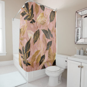 Rosa Gold Popular Boho Blätter Collection Duschvorhang