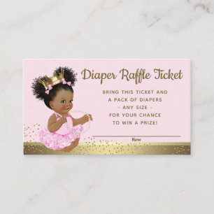Rosa Gold Princess Diaper Raffelkarten Begleitkarte