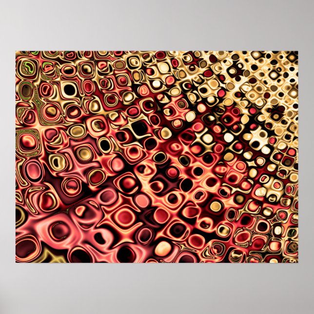 Rosa Gold Punkte-Design Poster (Vorne)