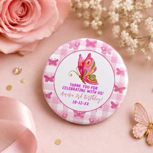 Rosa Gold Purpur elegante Schmetterling Mädchen Ge Button