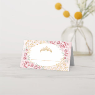 Rosa Gold Quinceanera Platzkarte