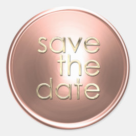 Rosa Gold Save the Date Umschlag Aufkleber