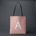 Rosa Gold Sparkle Elegantes Monogram Book Bag Tasche<br><div class="desc">Blush Pink - Rose Gold Imitats Sparkle Glitzer Elegant und Moderne Luxus Chic Monogram Book Bag. Diese niedliche und hübsche Girly Bag kann auf Ihren Anfangs- und Vornamen angepasst werden und ist ein perfektes Brautparty, Sweet 16, 13, 15, 16, 18, 21, 30., 40., 50., 60., 70., 80., 90., 100. Tag,...</div>
