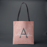 Rosa Gold Sparkle Elegantes Monogram Book Bag Tasche<br><div class="desc">Rosa Rose Gold und Karkohle Grau (Grau) Imitate Sparkle und Glitzer Elegant Monogram Book Bag. Diese Büchertasche kann auf Ihren Vor- und Vornamen angepasst werden und als Geschenk für Weihnachten,  Geburtstag,  Brautparty oder Hochzeit.</div>