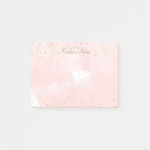 Rosa Gold Sprenkel Modern Glam Personalisiert Post-it Klebezettel