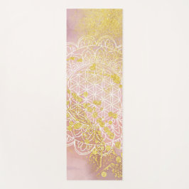 Rosa Gold Tinte Blume von Life Mandala Symbol Yogamatte