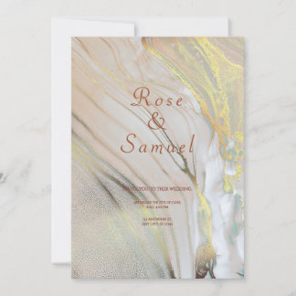 Rosa Gold Tinten-Ästhetik-Chic-Hochzeits-Einladung Einladung