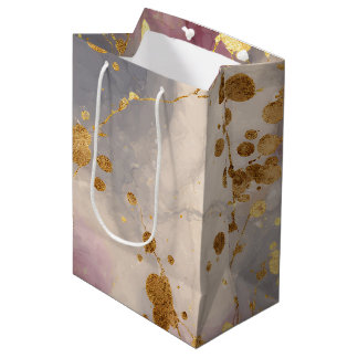 Rosa-Gold-Tintensplash-Hintergrund Mittlere Geschenktüte