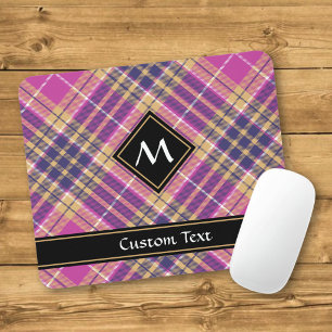 Rosa, Gold und Blau Tartan Mousepad