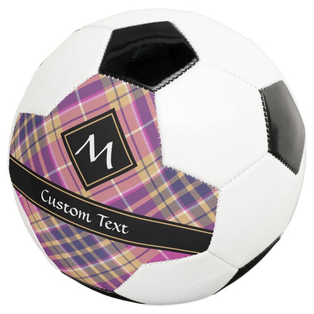 Rosa, Gold und Blauer Tartan Fußball (Dreiviertel)