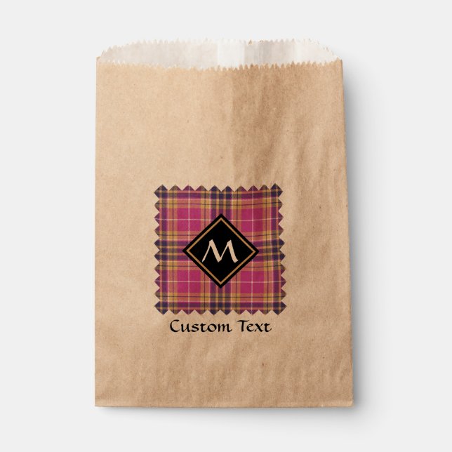 Rosa, Gold und Blauer Tartan Geschenktütchen (Vorderseite)