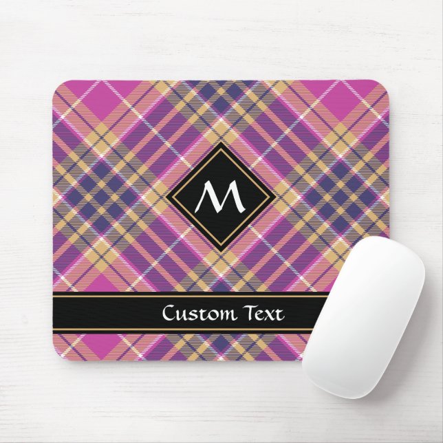 Rosa, Gold und Blauer Tartan Mousepad (Mit Mouse)