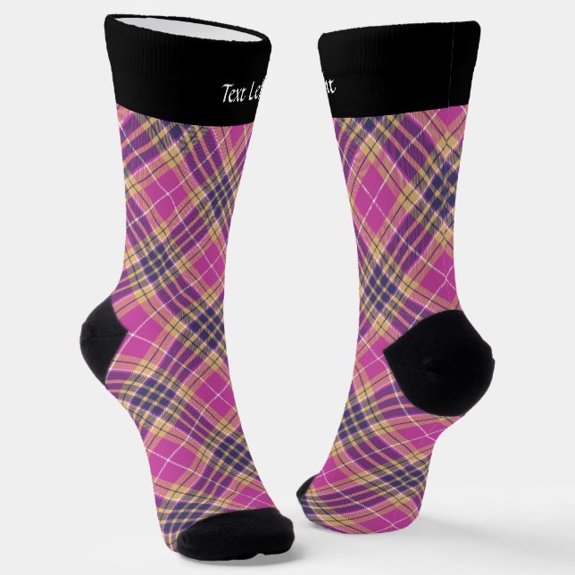 Rosa-, Gold- und Blue-Tartan-Socken Socken (Gewinkelt)