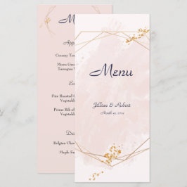 Rosa, Gold und Marine, Hochzeit Menükarte