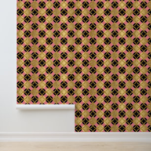 Rosa Gold und schwarze abstrakte Kunst Tapete