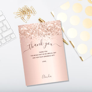 Rosa-Gold-Wangenrot-Dankeschön-Karte Dankeskarte