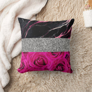Rosa Gold Wasserfarbe Luxus Gold Glitter Rouge Kissen