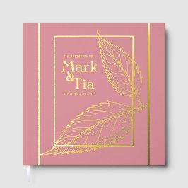 Rosa Gold Wedding Foil Gästebuch