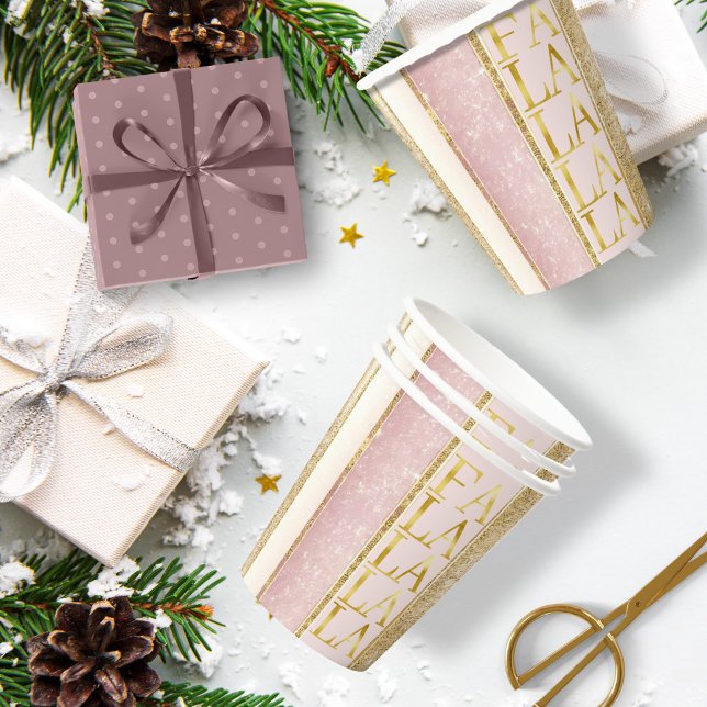 Rosa Gold Weihnachtsfest La Pattern#27 ID1009 Pappbecher (Von Creator hochgeladen)