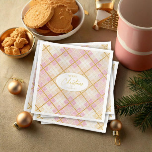 Rosa Gold Weihnachtsmuster#28 ID1009 Serviette