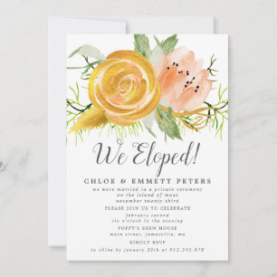 Rosa Gold wir haben Elopement Empfang Einladung