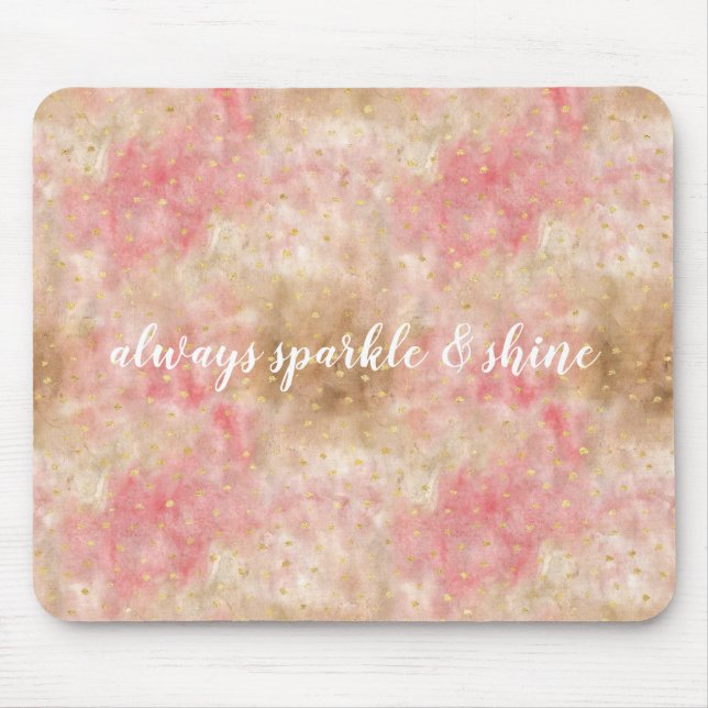 Rosa GoldAquarellbronzeconfetti Mousepad (Vorne)