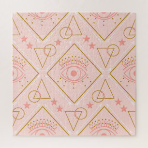 Rosa goldene Augen: Geometrisches Nahtloses Design