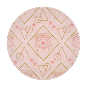 Rosa goldene Augen: Geometrisches Nahtloses Design Schneidebrett