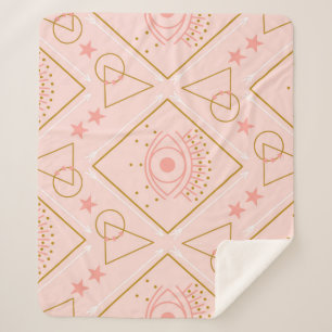 Rosa goldene Augen: Geometrisches Nahtloses Design Sherpadecke