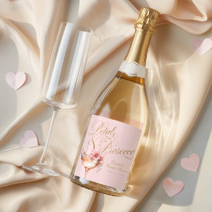 Rosa Goldene Blumenblüten und Prosecco-Junggeselli