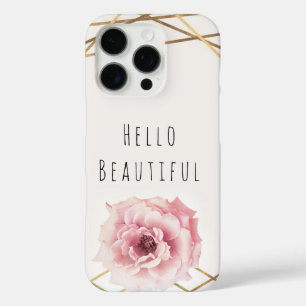 Rosa & Goldene Blumeneibisch-Blume Glamouröse Anpa iPhone 16 Pro Hülle