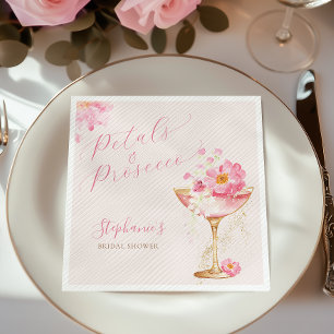 Rosa Goldene Blütenblätter und Prosecco Florale Ho Serviette