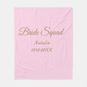 Rosa goldene Brautjungfern-Squad Name Mädchenname Fleecedecke