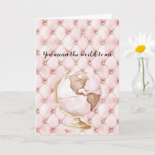 Rosa Goldene Büschel Du bedeutest mir die Welt Kug Karte