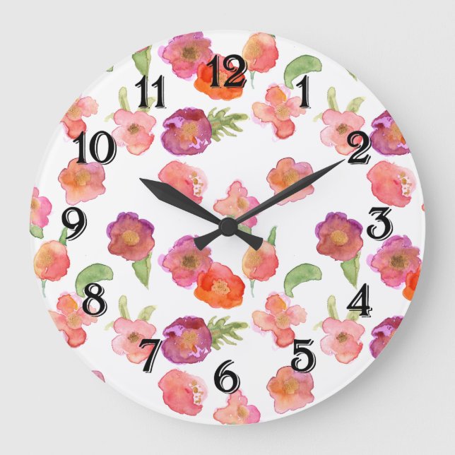 Rosa goldene Farbe Große Wanduhr (Vorderseite)