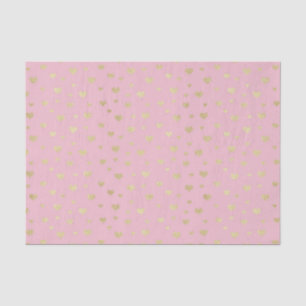Rosa goldene Herzen (Design 70 Pink Serie) Seidenpapier