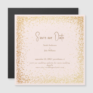 Rosa & Goldene Hochzeit-Speichert Unser Datum Magneteinladung