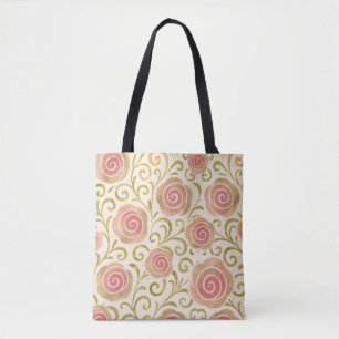 Rosa & Goldene Märchen-Prinzessinnen-Rosen Tasche