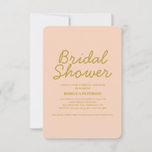 Rosa goldene Minimal Bridal Dusche Einladung