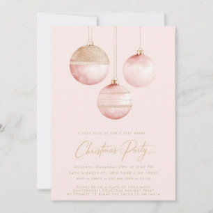Rosa goldene Ornamente Minimalistisches Party Einladung