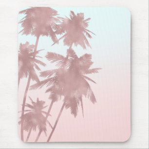 Rosa Goldene Pinke Palmen Strand Ombre Palmenbäume Mousepad