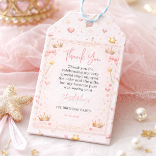Rosa Goldene Prinzessinnenkrone Märchen 1. Geburts Geschenkanhänger