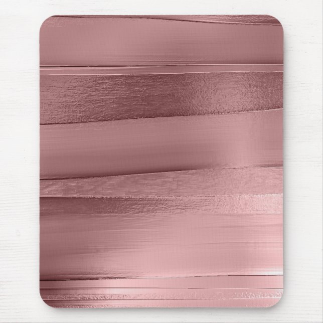 Rosa goldene Rose Farbbandstruktur metallisch Stil Mousepad (Vorne)