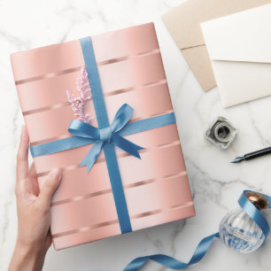 Rosa Goldene Schleifen-Bogen-Brautparty Geschenkpapier